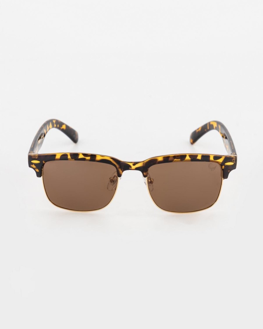 Old Khaki Sunglasses | Men'S Half-Rim Wayfarer Sunglasses Brown
