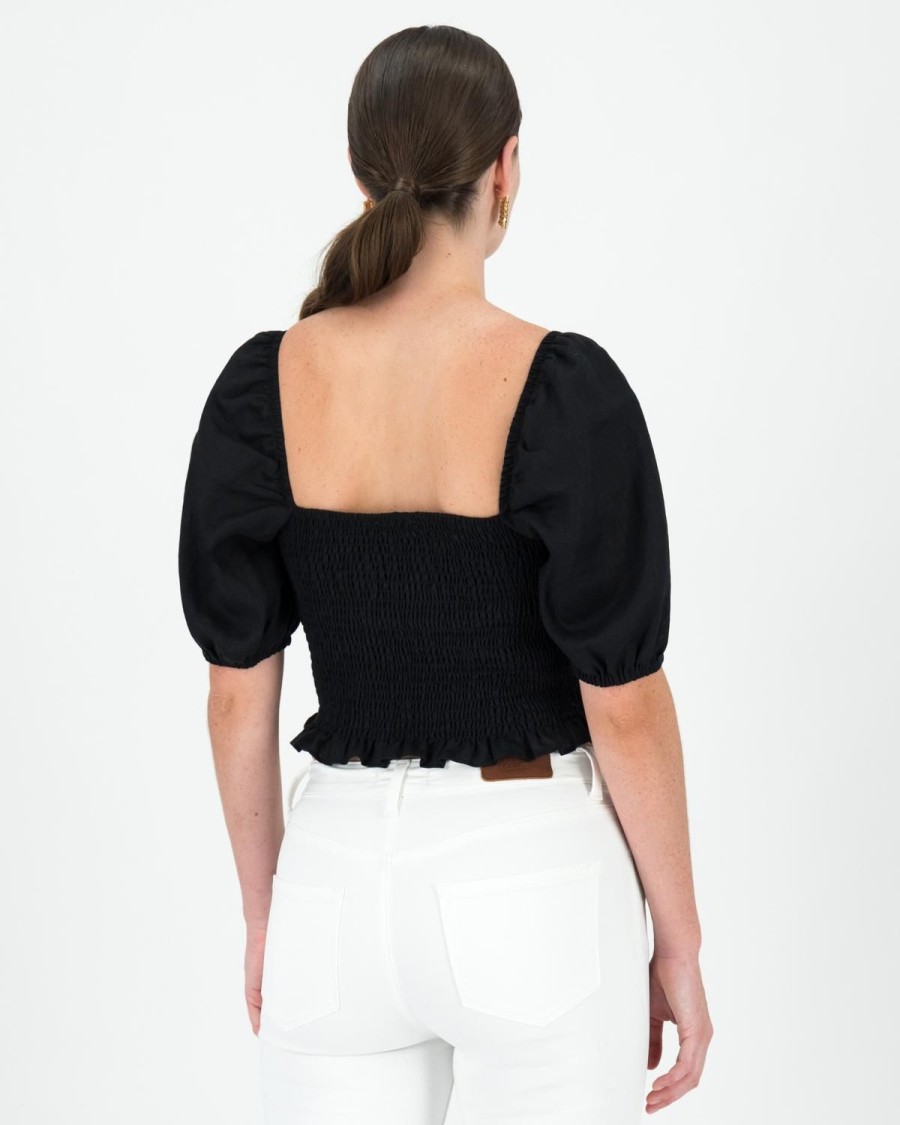 Old Khaki Shirts & Blouses | Women'S Liliana Off-Shoulder Top Black