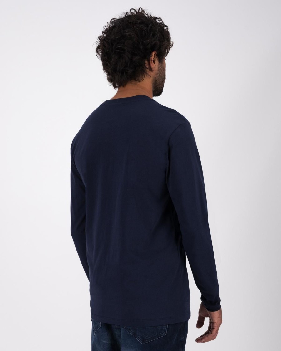 Old Khaki T-Shirts | Men'S Marc Crew Long Sleeve T-Shirt Navy
