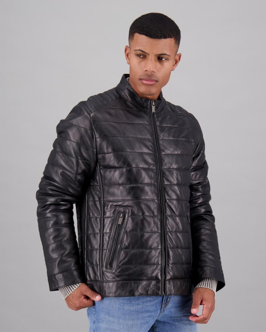 Old Khaki Jackets | Men'S Tom Leather Jacket Black