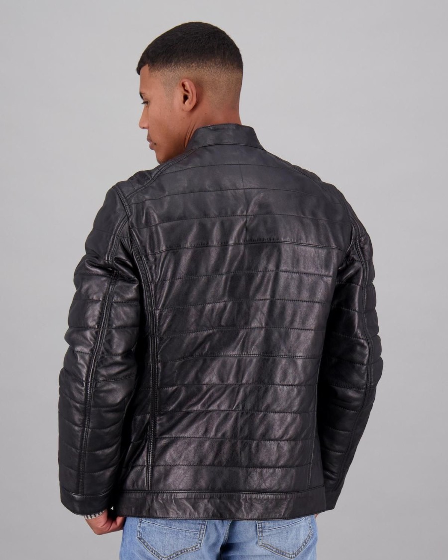 Old Khaki Jackets | Men'S Tom Leather Jacket Black