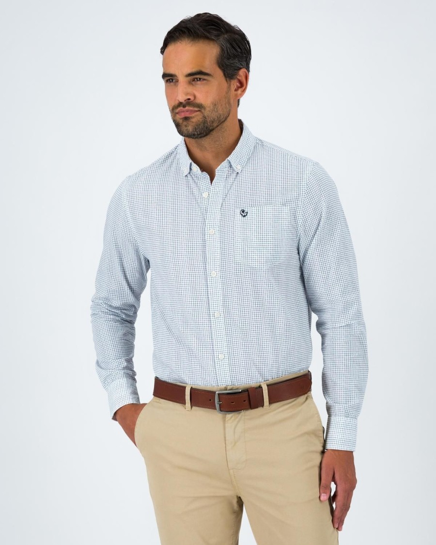 Old Khaki Shirts | Men'S Yusha Distressed Micro Check Shirt