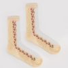 Old Khaki Socks | Women'S Belli Frill Top Mesh Socks Milk