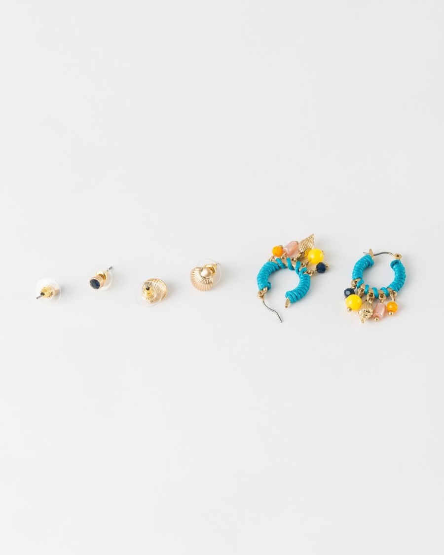 Old Khaki Jewellery | Women'S Stud & Hoop Earrings 3-Pack Green