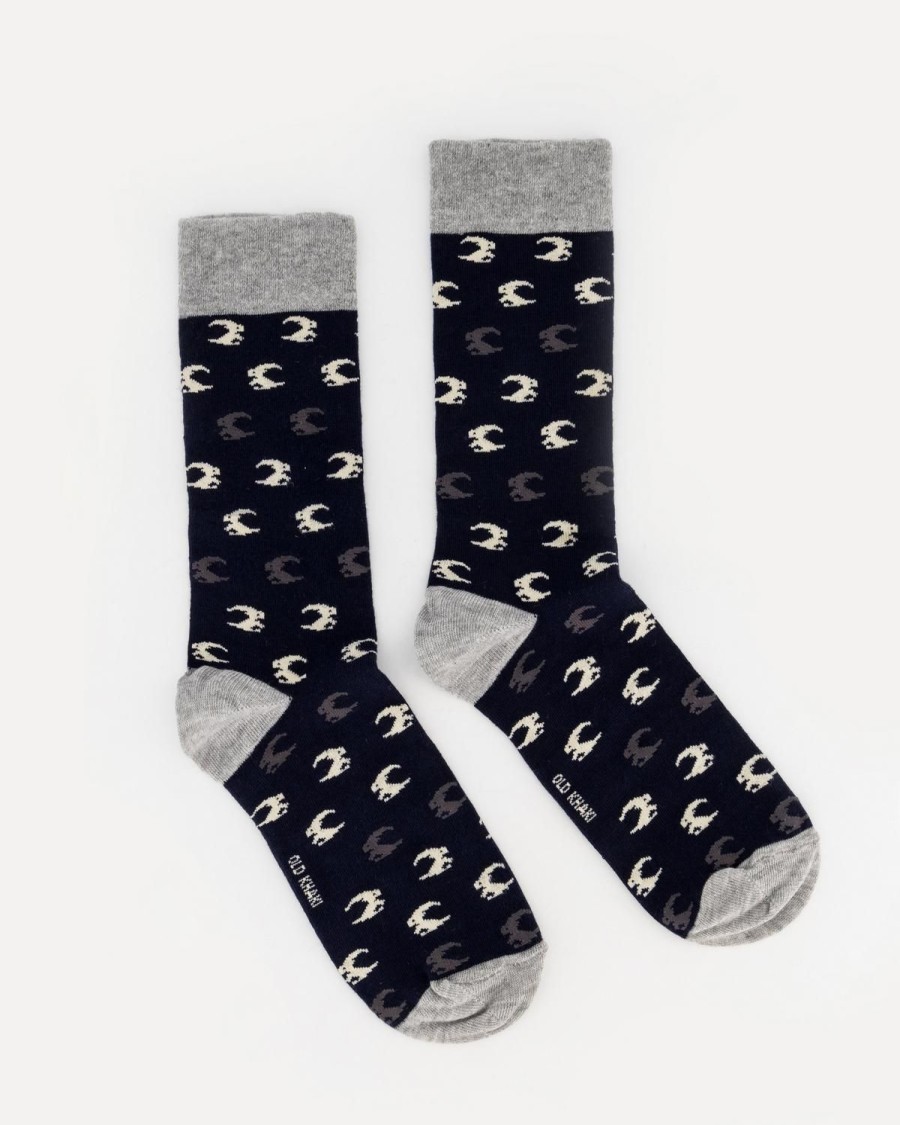 Old Khaki Socks & Underwear | Men'S Bruno All-Over Groat Sock Navy