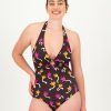 Old Khaki Swim | Women'S Suki Halter One-Piece Swimsuit Chocolate