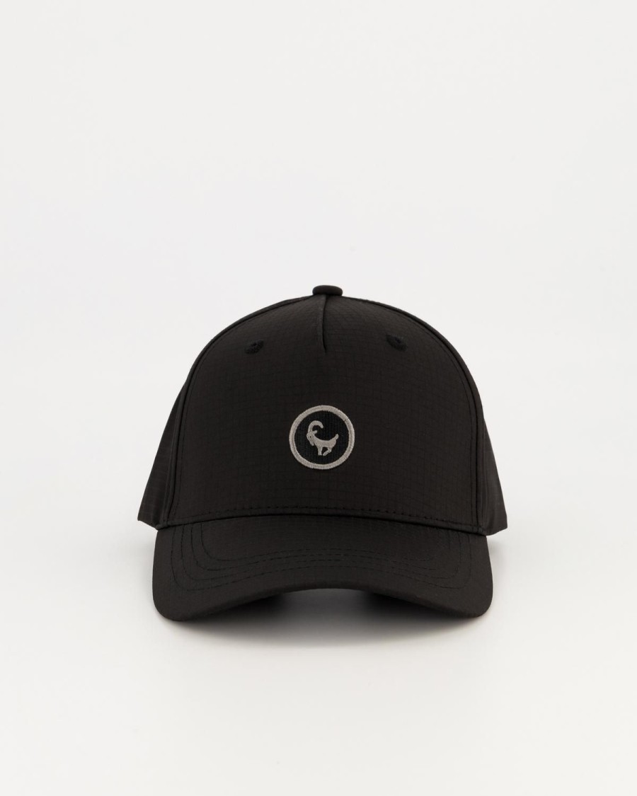 Old Khaki Headwear | Palmer Ribstop Embroidered Badge Peak Black