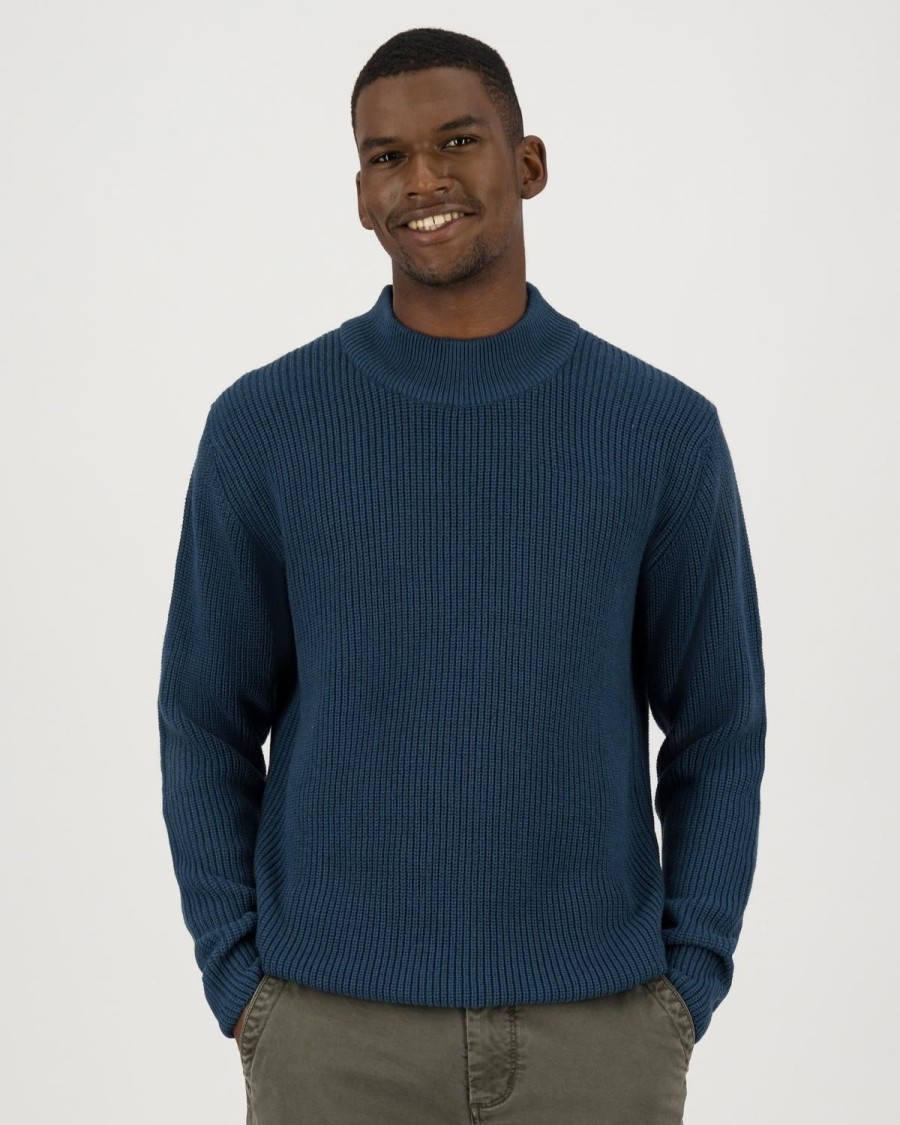 Old Khaki Knitwear | Men'S Liam Turtle-Neck Knit Blue