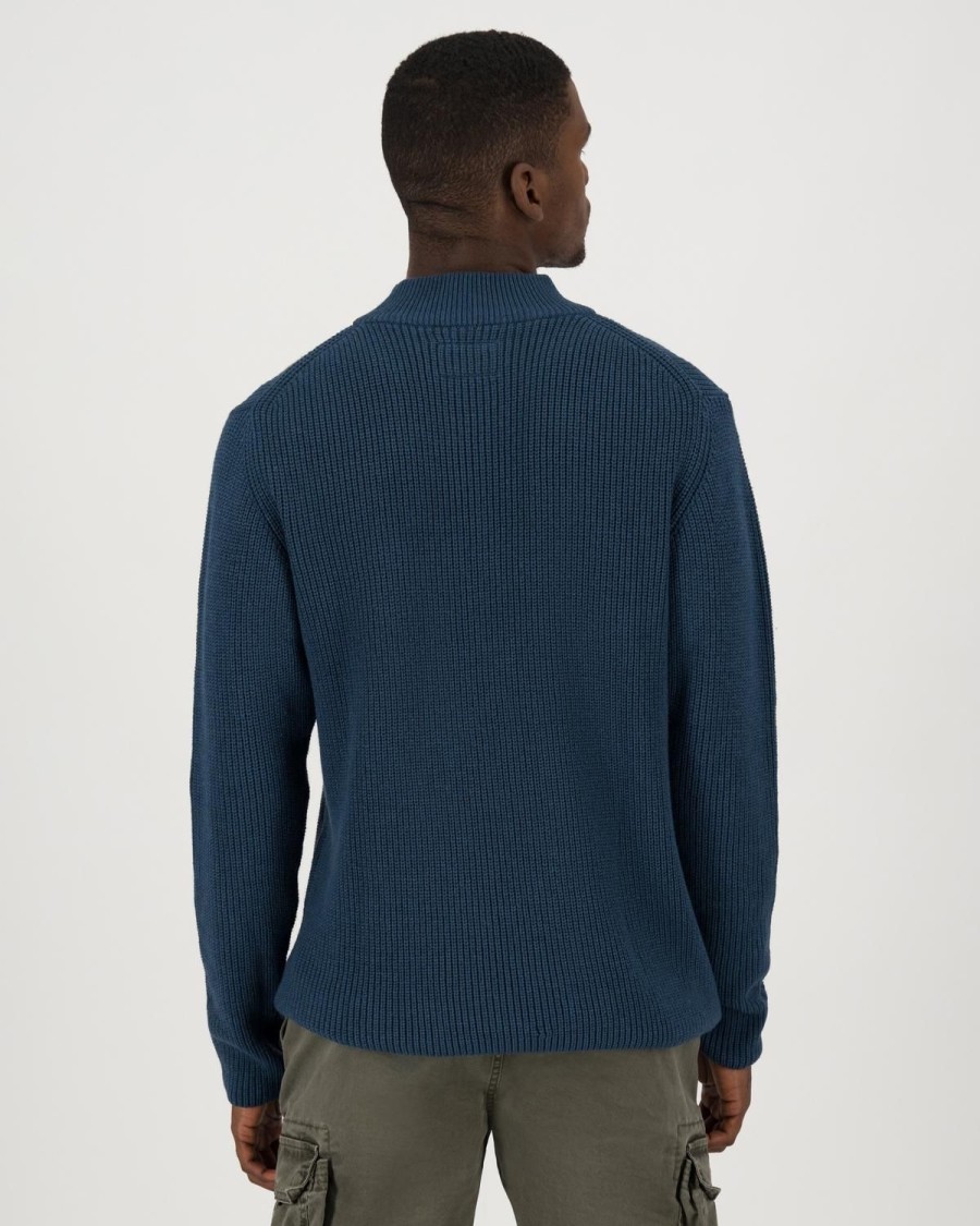 Old Khaki Knitwear | Men'S Liam Turtle-Neck Knit Blue
