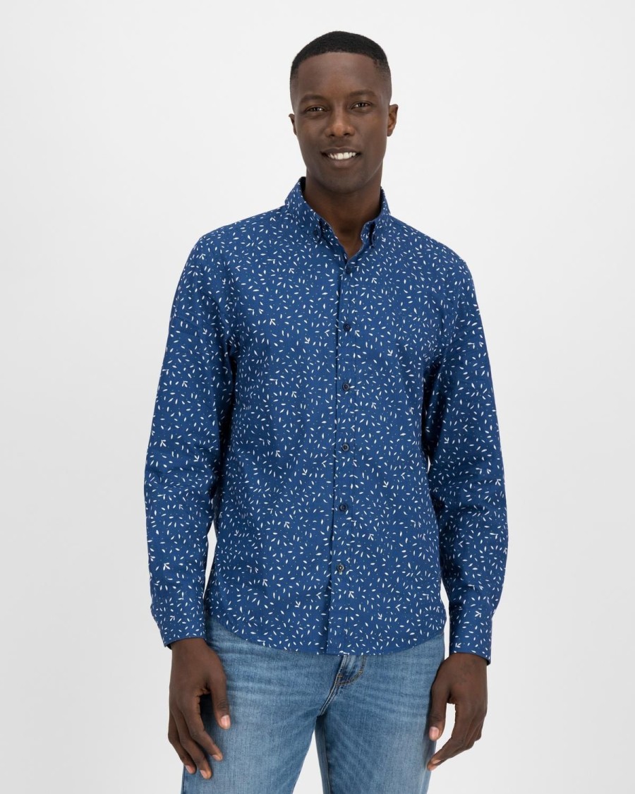 Old Khaki Shirts | Men'S Zeek Slim Fit Shirt Navy