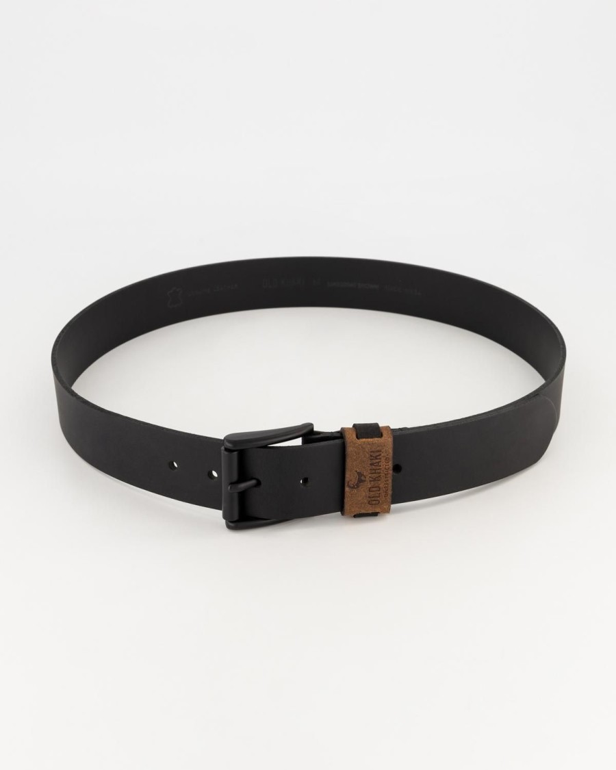 Old Khaki Belts | Men'S Davian Two-Tone Leather Belt Brown