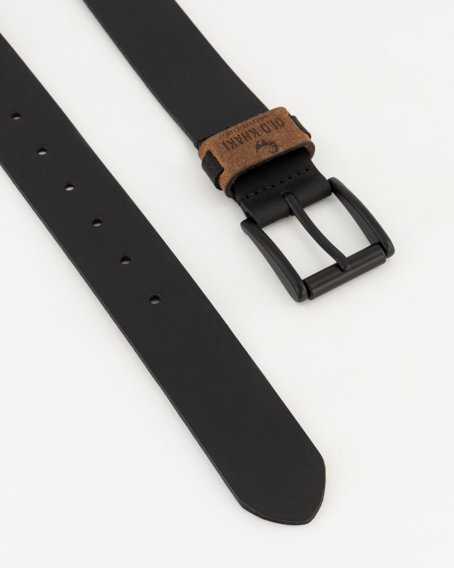 Old Khaki Belts | Men'S Davian Two-Tone Leather Belt Brown