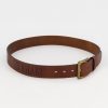 Old Khaki Belts | Echo Logo Branded Leather Belt Brown