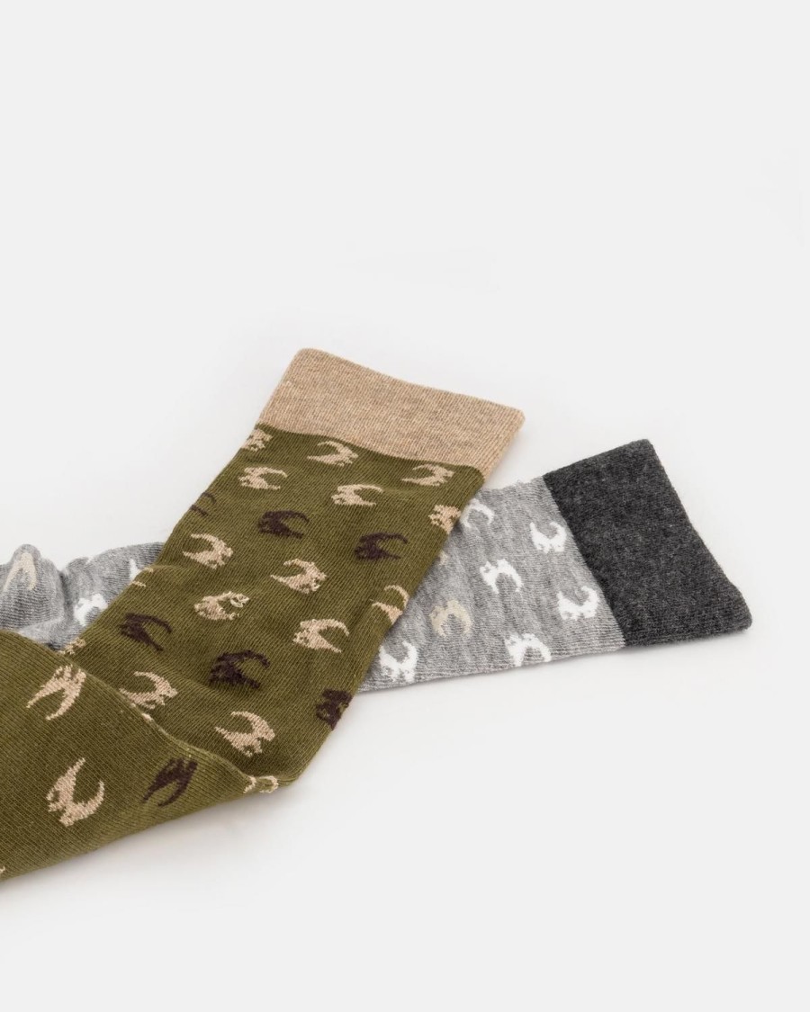 Old Khaki Socks & Underwear | Men'S Bruno All-Over Groat Sock Olive