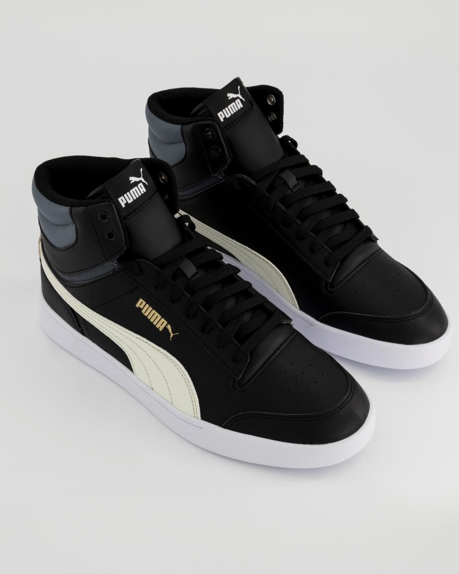 Old Khaki Sneakers | Puma Men'S Shuffle Mid Sneakers Black