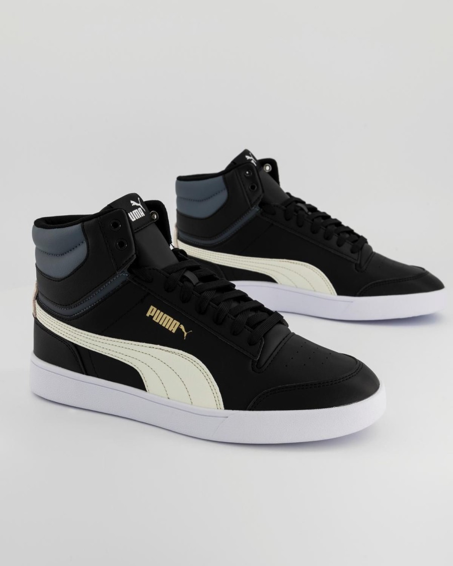 Old Khaki Sneakers | Puma Men'S Shuffle Mid Sneakers Black