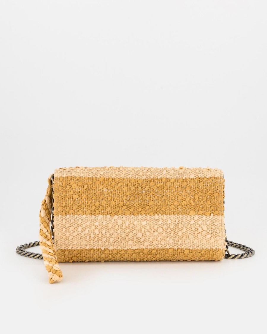 Old Khaki Bags & Purses | Women'S Taryn Straw Messenger Crossbody Bag Stone