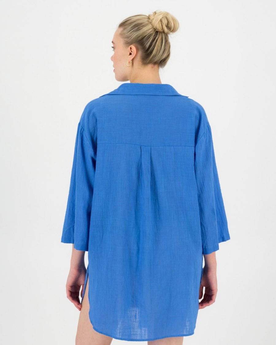 Old Khaki Scarves & Kimonos | Women'S Simmy Knot Kimono Cobalt