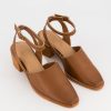Old Khaki Wedges & Flats | Women'S Zameka Leather Block Heel Tan