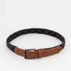 Old Khaki Belts | Men'S Zane Canvas Rope & Leather Belt Blue