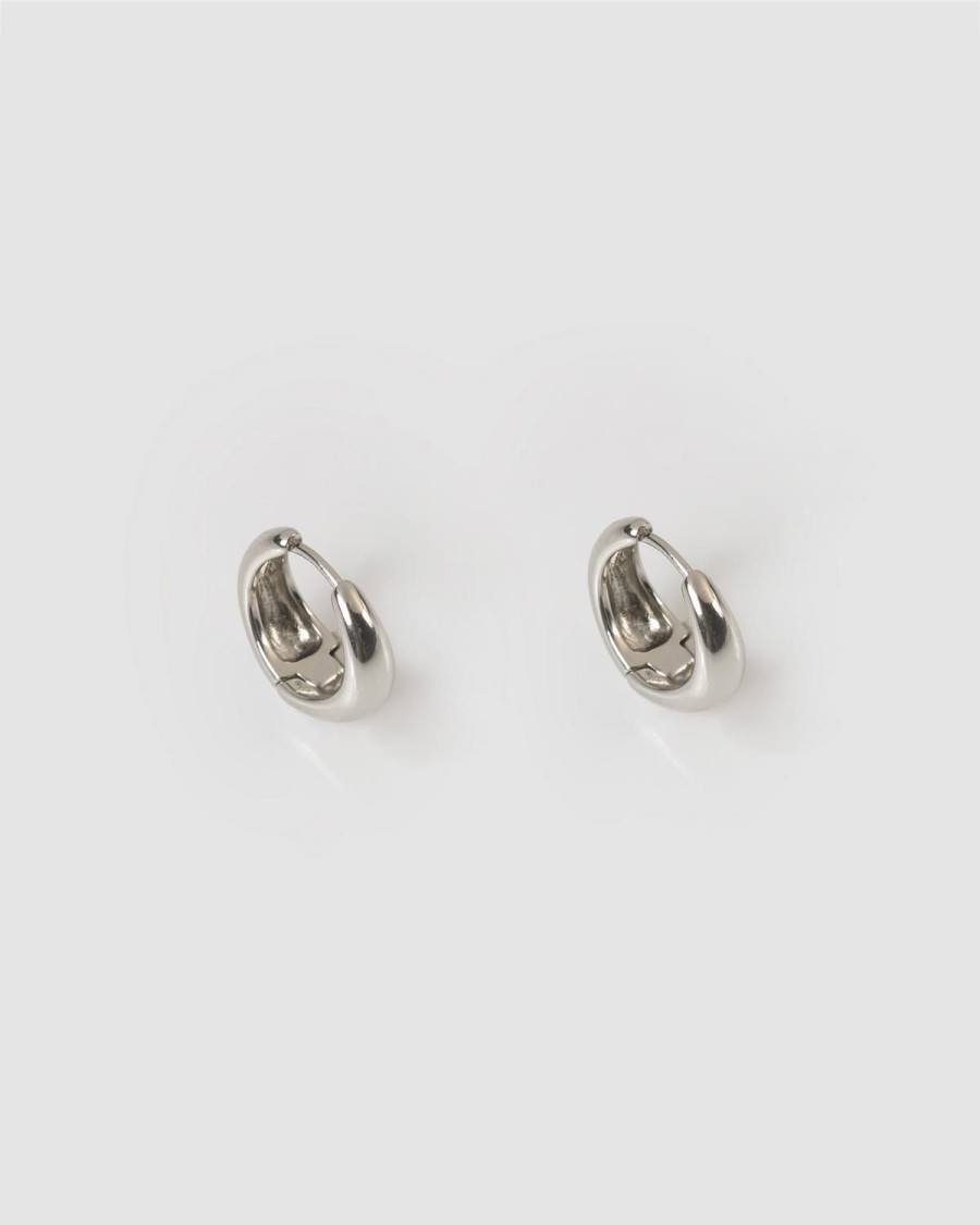 Old Khaki Jewellery | Women'S Tapering Clip Hoop Earrings Silver