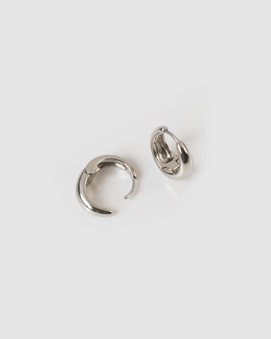 Old Khaki Jewellery | Women'S Tapering Clip Hoop Earrings Silver