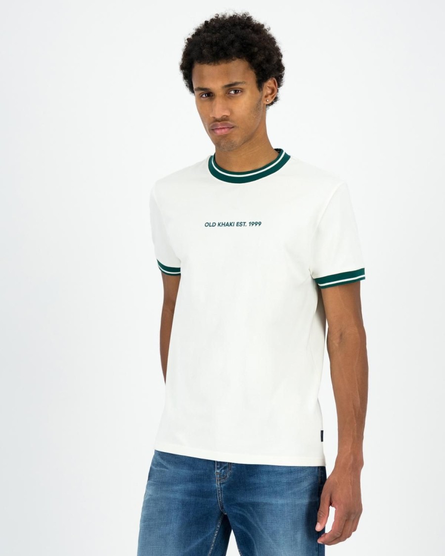 Old Khaki T-Shirts | Men'S Parker Relaxed Fit Pique T-Shirt Milk