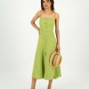 Old Khaki Dresses & Jumpsuits | Women'S Justine Linen Strappy Dress Green