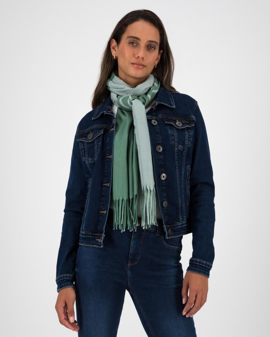 Old Khaki Scarves & Kimonos | Women'S Shiloh Branded Logo Scarf Sage