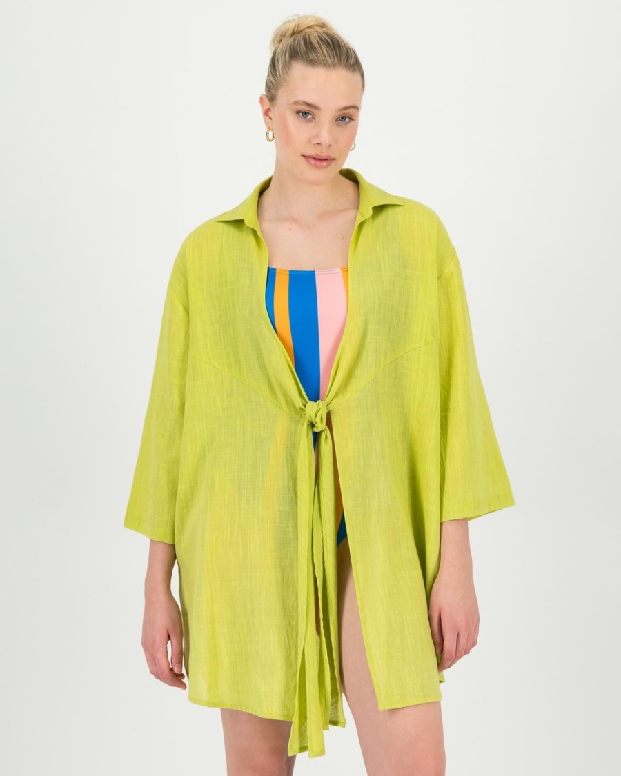 Old Khaki Scarves & Kimonos | Women'S Simmy Knot Kimono Green