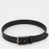 Old Khaki Belts | Men'S Grady Topstitch Rolled Edge Leather Belt Black
