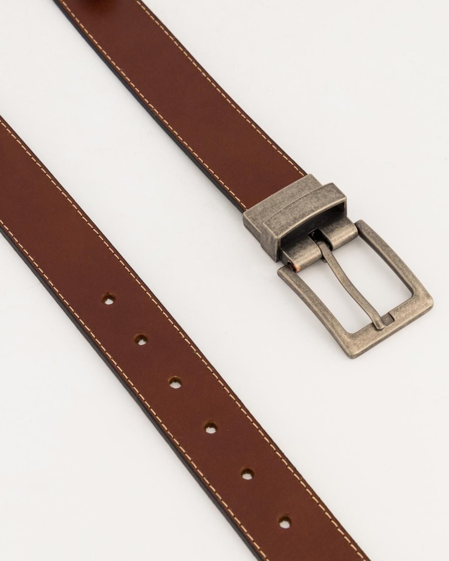 Old Khaki Belts | Men'S Joff Reversible Leather Belt Tan