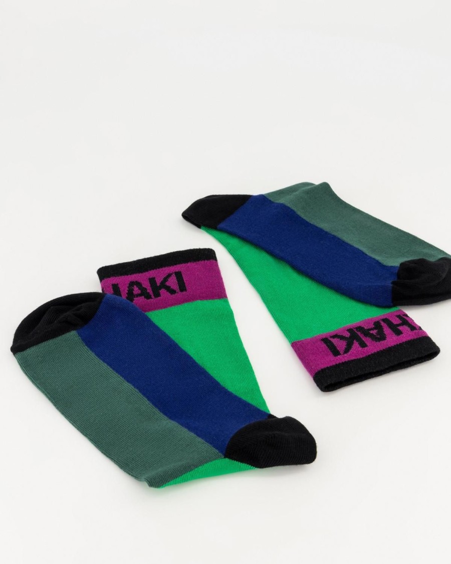 Old Khaki Socks & Underwear | Men'S Kyoto Colour-Block Socks Green