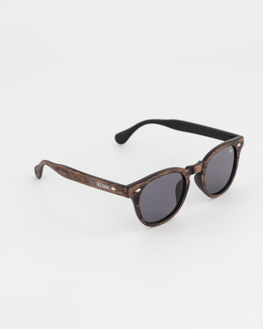 Old Khaki Sunglasses | Men'S Wood Effect Wayfarer Sunglasses Brown